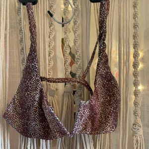 Brown snake skin bikini top